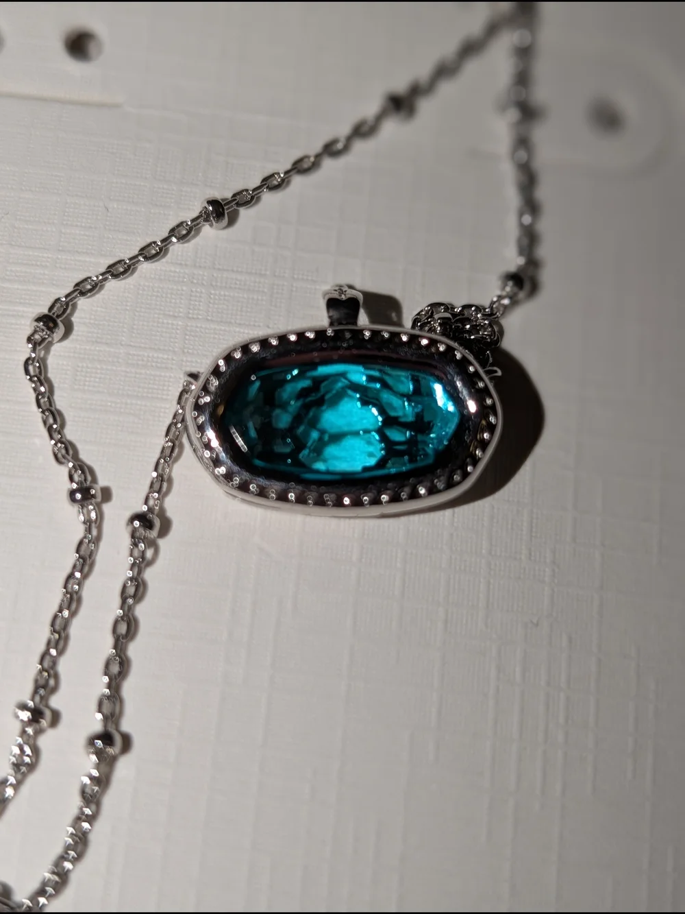 Kendra Scott Color Bar Silver Locket Necklace with Stones